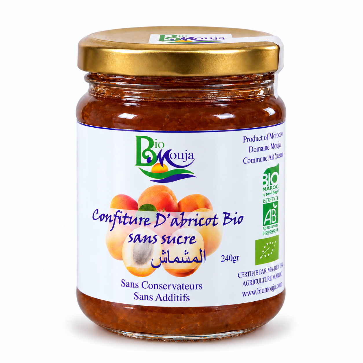 Confiture d’abricot bio sans sucre — Au xylitol · pot 240 g