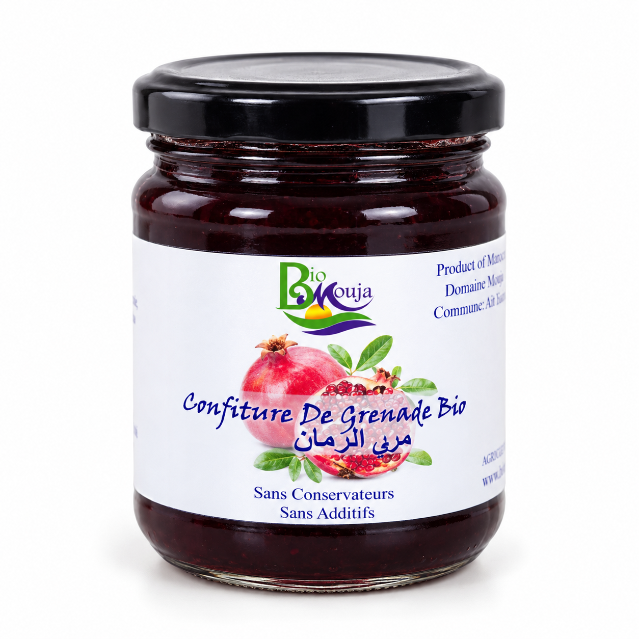 Gelée de grenade bio — Avec sucre bio · pot 240 g