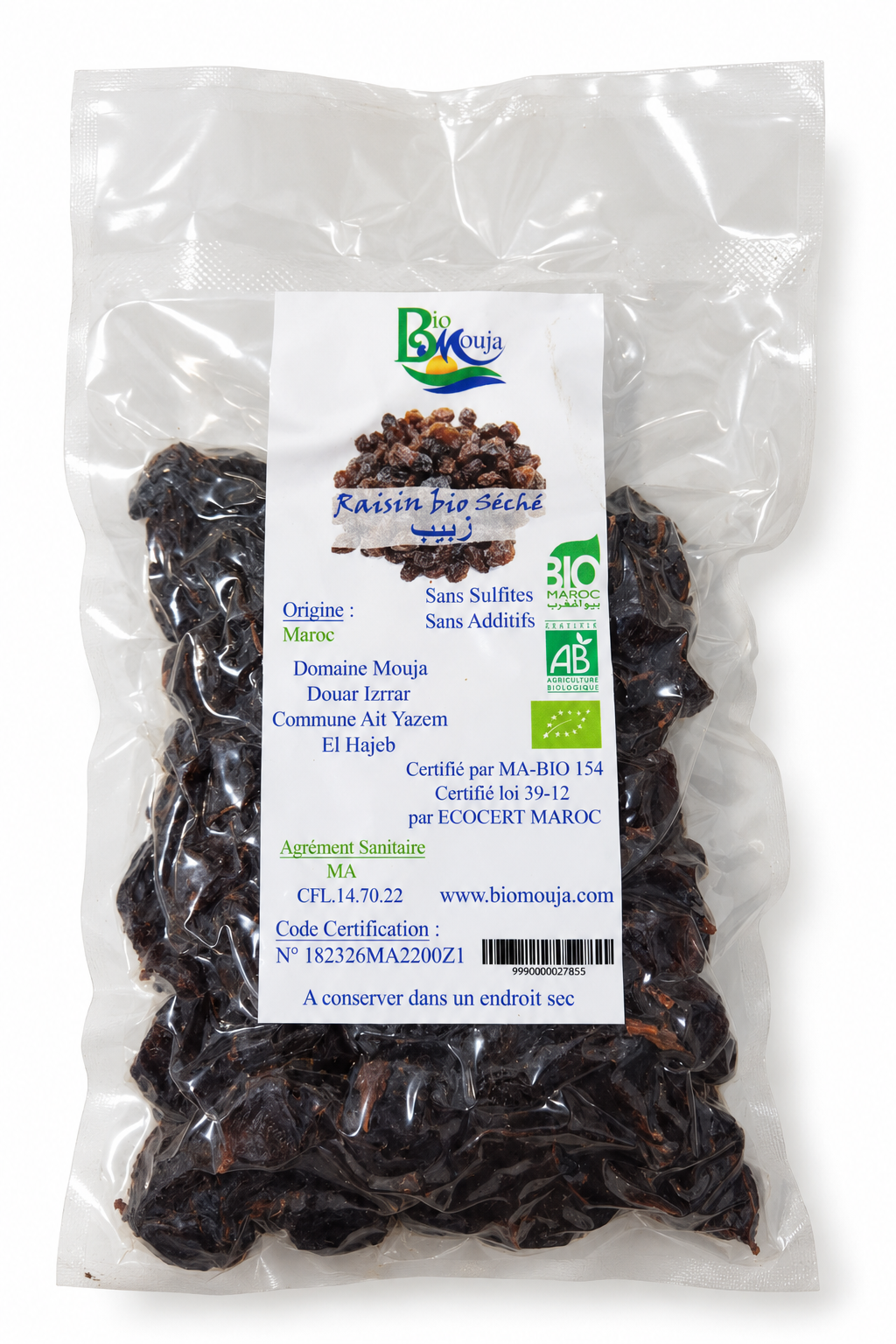Raisins séchés bio — Sachet · poids à confirmer